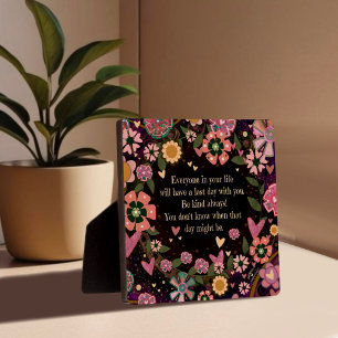 Plaque Photo Jolie citation Florale Inspirationnelle de Dernièr
