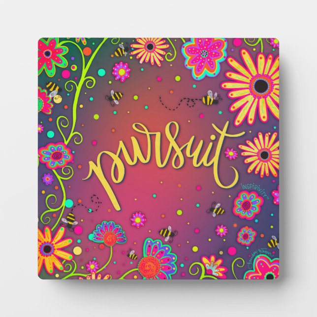 Plaque Photo Jolie florale Inspirationnelle poursuite Inspirivi (Devant)