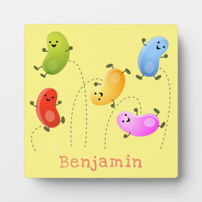 Plaque Photo Jolie jellybeans bondissant dessin animé (Devant)