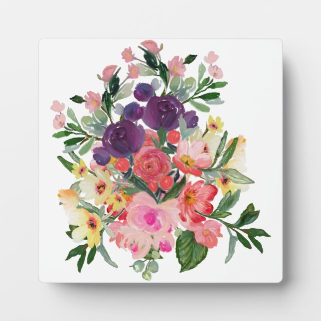 Plaque Photo Jolies fleurs aquarelles | Peinture d'Art numériqu (Devant)