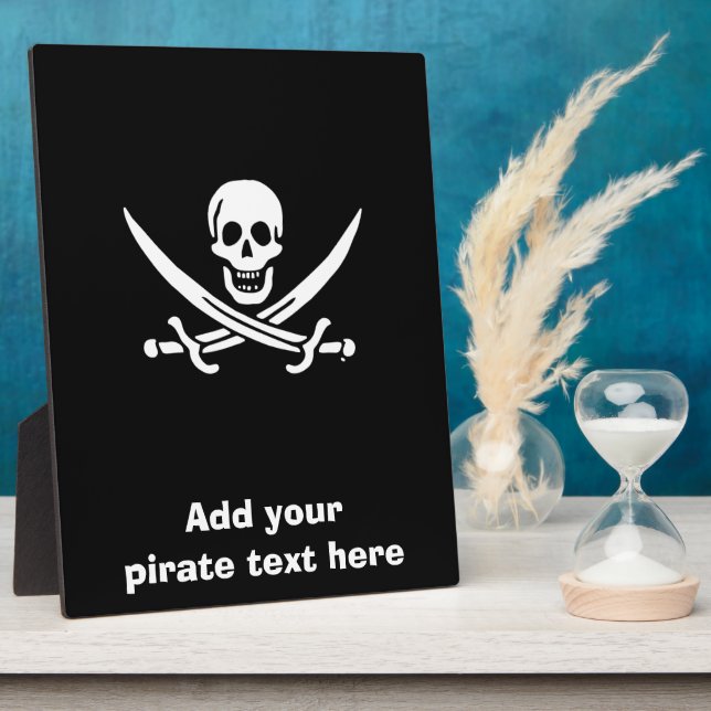 Plaque Photo Jolly roger drapeau de pirate (Côté)