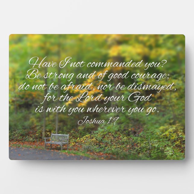 Plaque Photo Josué 1:9 Bible Verse Écriture chrétienne (Devant)