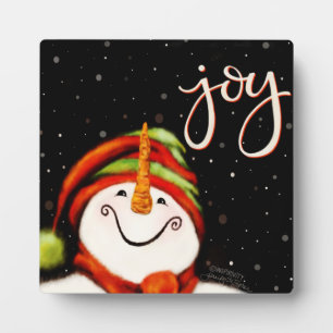 Plaque Photo Jote Cute Snowman Noël