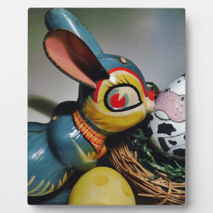 Plaque Photo Jouet lapin et oeuf de vache