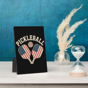 Plaque Photo Joueur de pickleball avec drapeau américain