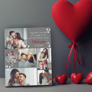 Plaque Photo Jour de Valentines couple Photos collage rouge et 