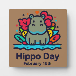 Plaque Photo Journée de l'hippopotame du 15 février