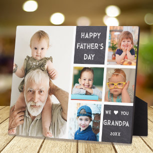 Plaque Photo Joyeuse fête des pères papi 5 Photo Tableau noir