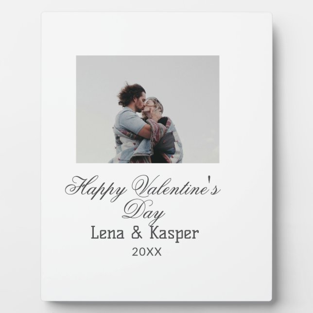 Plaque Photo Joyeuse Saint-Valentin couple photo moderne simple (Devant)