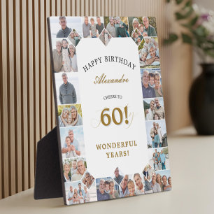 Plaque Photo Joyeux 60e Anniversaire Collage Photo Personnalisé