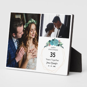 Plaque Photo Joyeux anniversaire 35 ans ensemble 2 photos