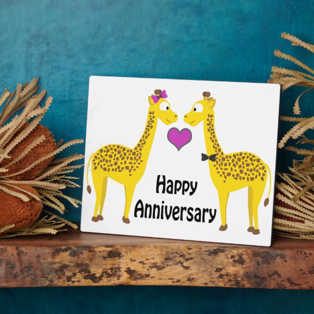 Plaque Photo Joyeux Anniversaire Girafes  (Côté)