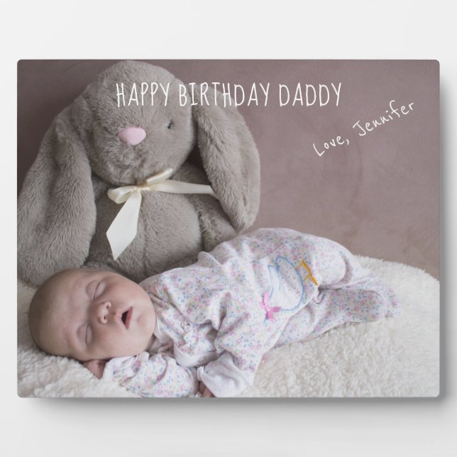 Plaque Photo Joyeux Anniversaire Papa Photo personnalisée bébé (Devant)