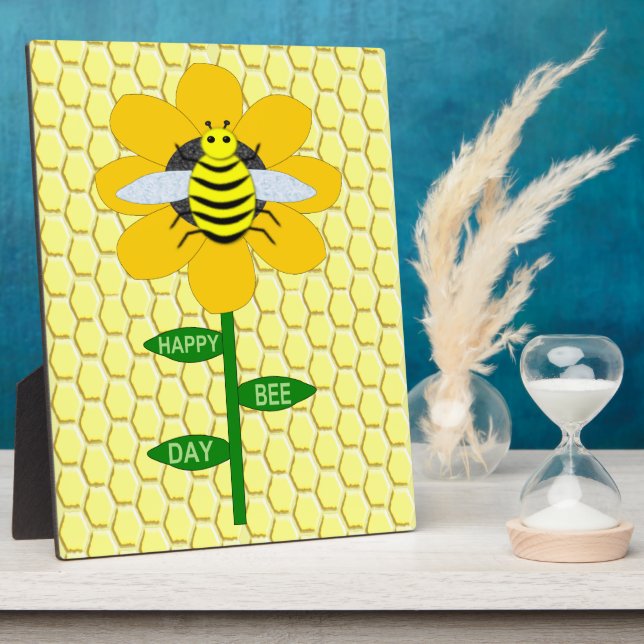 Plaque Photo Joyeux Jour des abeilles Anniversaire Bumblebee (Côté)