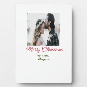 Plaque Photo Joyeux Noël couple photo ajouter nom heureux vacan