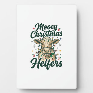 Plaque Photo Joyeux Noël Génisses Vaches Drôles Noël Design