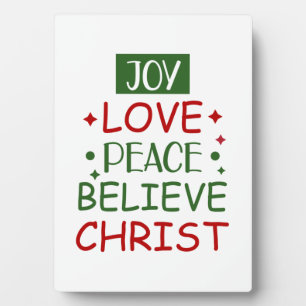 Plaque Photo Joyeux Noël Joyeux Amour Paix Croire