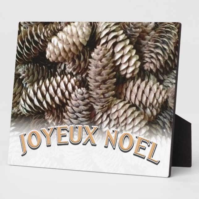 Plaque Photo Joyeux Noel Noël Pine Cône de Noël (Côté)
