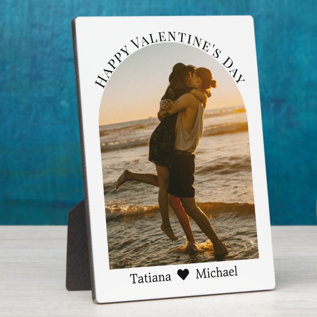 Plaque Photo joyeux valentin couple photo arche minimaliste (Créateur téléchargé)