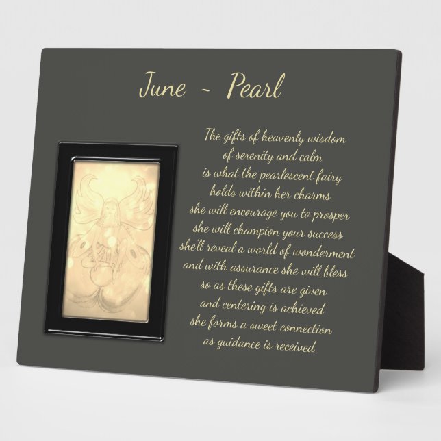 Plaque Photo Juin Birthstone Pearl (Côté)
