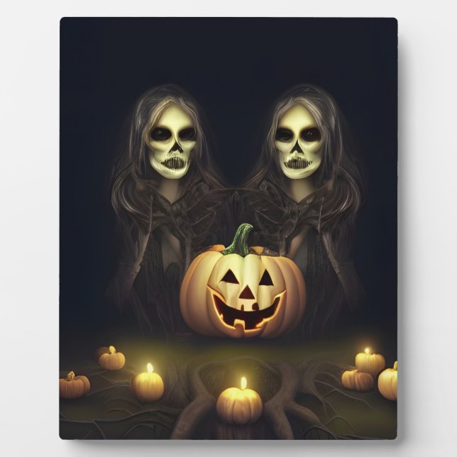 Plaque Photo Jumeaux Halloween (Devant)