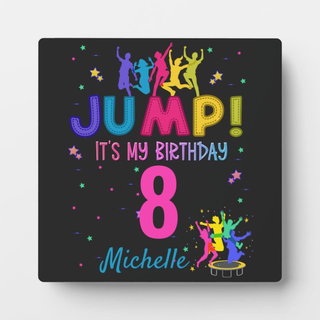 Plaque Photo Jump Party C'est mon anniversaire Trampoline Bounc (Devant)