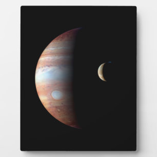 Plaque Photo Jupiter Géant Gaz Planète & Io Galilée Lune