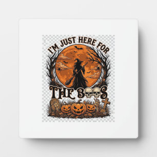Plaque Photo Juste ici Boos Halloween Sorcière Lune Citrouilles