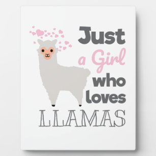 Plaque Photo Juste une fille qui aime les lamas