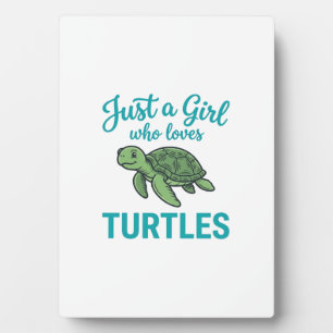 Plaque Photo Juste une fille qui aime les tortues gravure vinta
