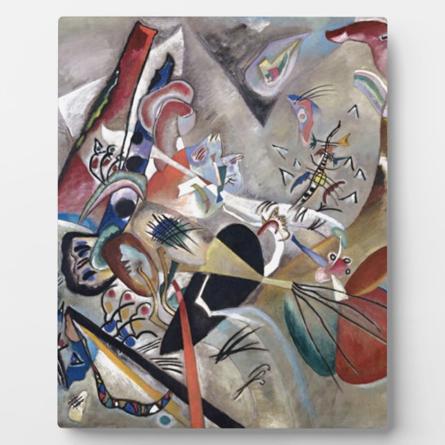 Plaque Photo Kandinsky En Gris Oeuvre Abstraite (Devant)
