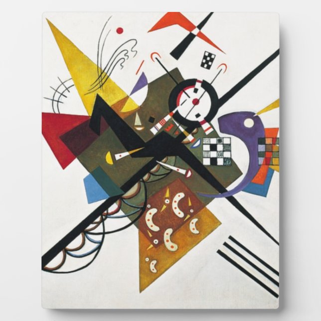 Plaque Photo Kandinsky Sur Blanc Deux Peintures Abstraites (Devant)