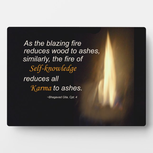 Plaque Photo Karma - Feu de feu - Citation de la connaissance d (Devant)