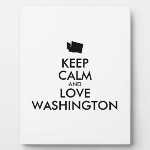 Plaque Photo KEEP CALM et LOVE WASHINGTON