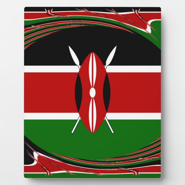 Plaque Photo Kenya Drapeau Art - Patriotique & Design Moderne (Devant)