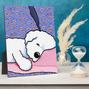 Plaque Photo KiniArt Chien Fatigué Bichon