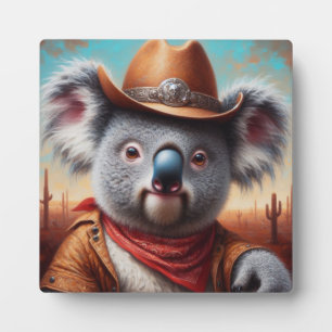 Plaque Photo Koala Cowboy