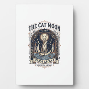 Plaque Photo La carte de tarot de chat de lune majeure arcane v