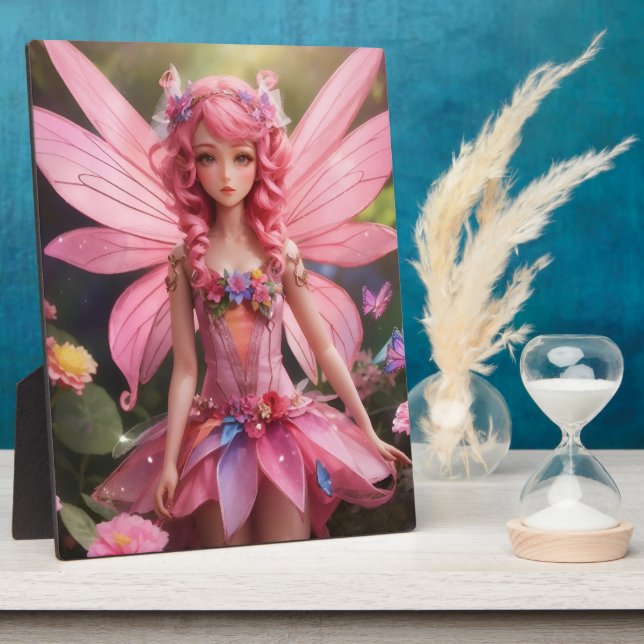 Plaque Photo La Fée Rose | Tablette Art numérique Imaginaire (Côté)