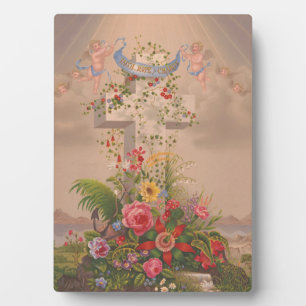 Plaque Photo La Foi Espère Charité Et Fleurs