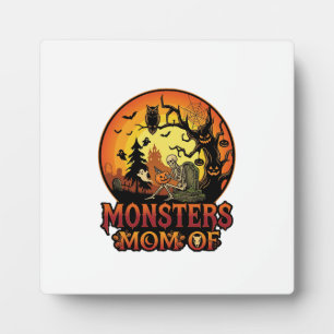 Plaque Photo La maman des monstres Halloween squelette citrouil