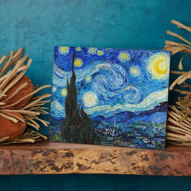 Plaque Photo La nuit étoilée | Van Gogh | (Côté)