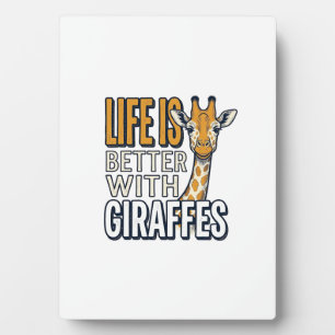 Plaque Photo La vie est meilleure avec des girafes modèle de t-