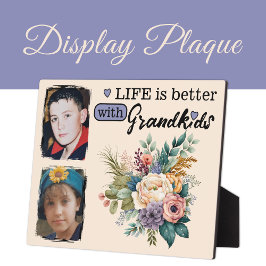 Plaque Photo La vie florale est meilleure 2 photo Grandkids vio