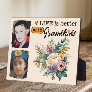 Plaque Photo La vie florale est meilleure 2 photo Petits-enfant