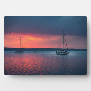 Plaque Photo La Voile Au Coucher Du Soleil Cienfuego, Cuba
