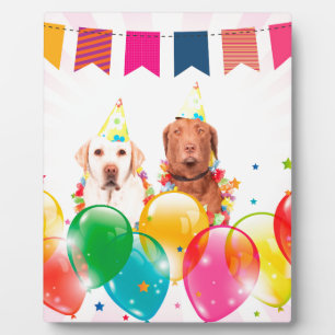 Plaque Photo Labrador Retriever Dog Balloons Anniversaire