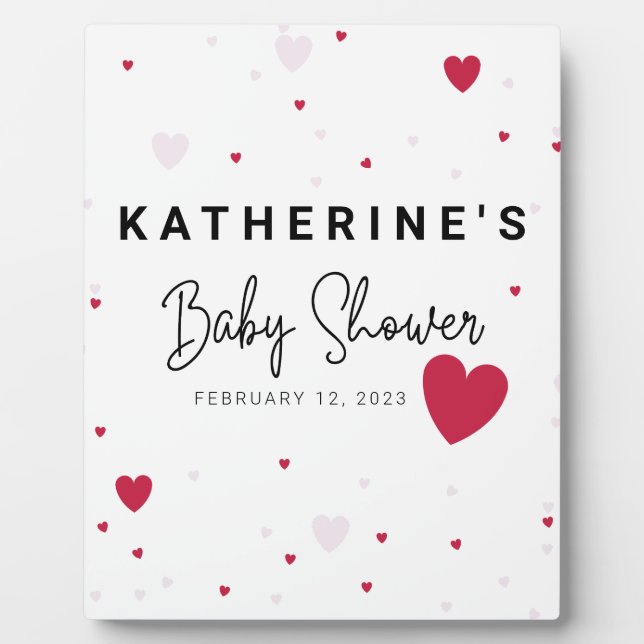 Plaque Photo L'Affiche de bienvenue Baby shower de Valentine (Devant)