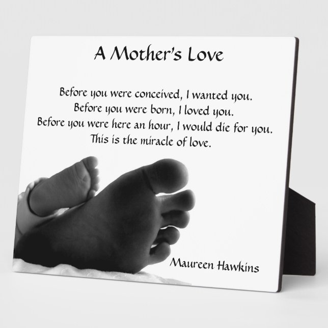 Plaque Photo L'amour d'une mère (Côté)