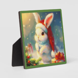 Plaque Photo Lapin de Noël 2